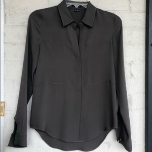 Theory camp style silk blouse